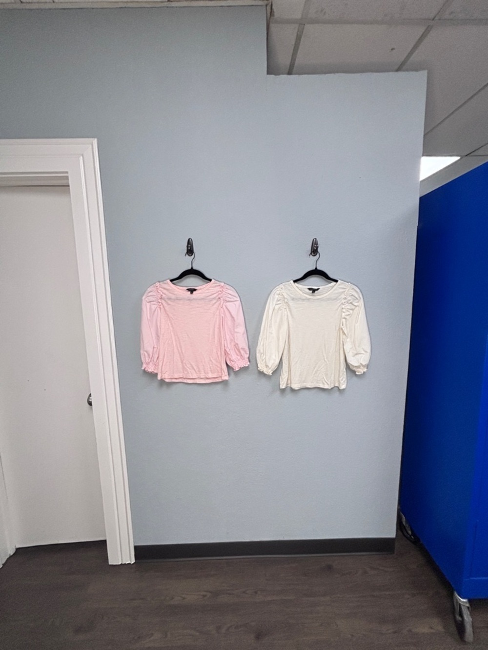 Banana Republic Pink and Cream Lightweight Tops